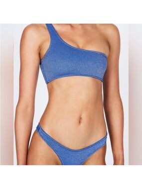 triangl swimwear Marina Sparkle One-Shoulder Bikini in Blue